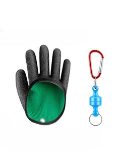 Buy Fishing Catching Gloves, Anti-slip Catch Fish Gloves, Waterproof Magnetic Braided Fishing Gloves, Puncture Proof Fishing Glove For Hunting, Handling, Right Hand [single] + Plastic Magnetic Buckle in UAE