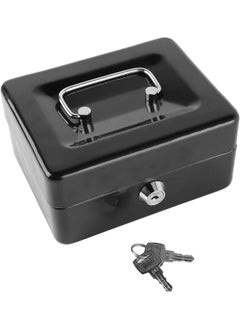 Buy Small Cash Box with Lock and Slot | Moneybox Metal Coin Bank Piggy Bank For Adults and Kids,|12.5cmx9.5cmx6cm|Random Color| in UAE