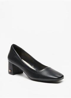 Buy Solid Slip-On Pumps with Block Heels in Saudi Arabia