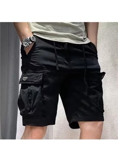 Buy Fashionable Japanese Loose Cargo Shorts for Men Black in UAE