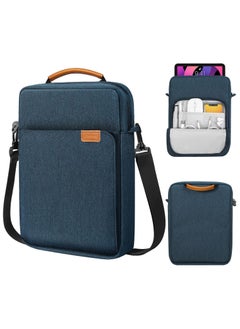 Buy 9-11 Inch Tablet Sleeve Bag,  Fits for iPad air 5 10.9" 2022, iPad Pro 11 M2 2022-2018, iPad 10th 10.9, Air 4 10.9, Tab S8 2022, Handle Carrying Case with Shoulder Strap, Dark Blue in UAE