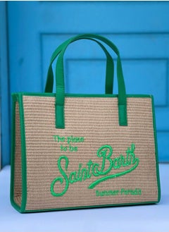 Buy M2C Green straw Saint Colette tote bag in Egypt