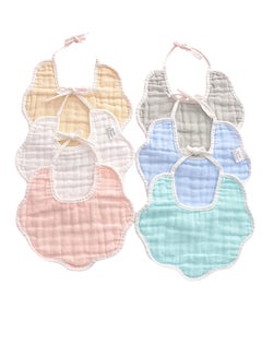 Buy 6 Pack Muslin Baby Drooling Bibs Unisex Soft & Absorbent Multi-Layer Baby Bibs for Drooling and Teething Boys Girls in Saudi Arabia