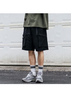 اشتري Cityboy Multi-Pocket Belted Cargo Shorts Men Quick-Dry Wrinkle-Resistant Summer Black في الامارات