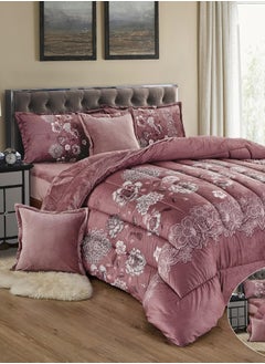 Buy 4Pieces Ultra Soft Winter Comforter Set Single Size 160x210cm Floral Printed Warm Bedding Sets Multicolor in Saudi Arabia