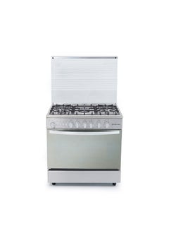 Buy Free Standing Gas Cooker 90*60 With 5 Burners - Fully Stainless - Mirror Oven Door, Full Safety in Egypt