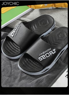 اشتري New Style Men Sport Slippers Spring and Summer Anti-slip Breathable Quick-drying Beach Shoes for Home Indoor and Outdoor Black في السعودية