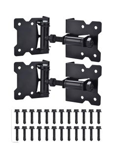 اشتري Self Closing Gate Hinges, Heavy Duty Hardware for Wooden/Vinyl/PVC Fences, 90 Degree Adjustable Hinges with Installation Screws and Swing Adjuster Tool, 2PCS, Black في السعودية