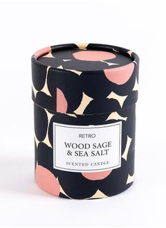 Buy Retro Wood Sage & Sea Salt Glass Candle, White - 35 hrs in UAE