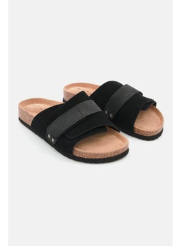 اشتري Men Velcro Flat Cork Sandals, Black Combo في الامارات