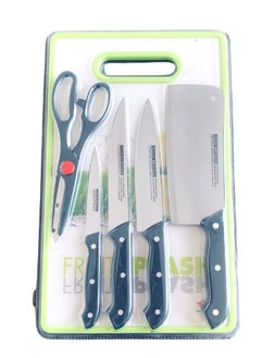 Buy 4 Piece Knife Set Including Chopping Board and Kitchen Scissors - Chopping Board for Meat Fruits Veggies, Dishwasher Safe in UAE