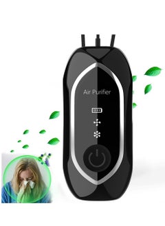 اشتري Wearable Air Purifier Necklace, Personal Air Purifier, USB Rechargeable Travel Size Air Purifier, Portable Mini Air Ionizer for Car, Airplane, Office, Bedroom and Travel, Home 2 Gears (Black) في الامارات