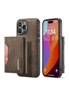 Buy Wallet Case for Apple iPhone 15 Pro Max, DG.MING Premium Leather Phone Case Back Cover Magnetic Detachable with Trifold Wallet Card Holder Pocket (Coffee) in UAE