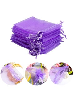 اشتري 50PCS Premium Sheer Organza Bags, Purple Wedding Favor Bags, 15x10cm Jewelry Gift Bags for Party, Jewelry,Festival, Bathroom Soaps, Makeup Organza, Wrapping Supplie في الامارات