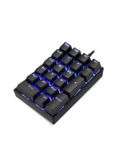 اشتري Number Pad, Mechanical USB Wired Numeric Keypad with Blue LED Backlit 21 Key Numpad for Laptop Desktop Computer PC Black (Blue switches) في السعودية