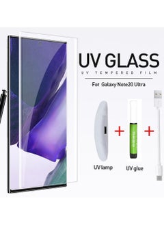 اشتري Samsung Galaxy Note 20 UV Screen Protector 6D Tempered Glass 9H Adhesive Nano Liquid UV Glue Full Coverage Clear في الامارات