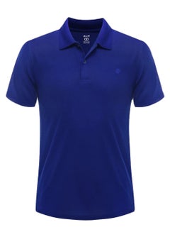 Buy Mens Polo Shirt Plain 100% Combed Cotton Short Sleeves Royal Blue 160 GSM Jersey Polo Shirt For Mens in UAE