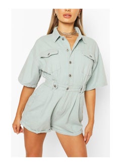 اشتري Waist Detail Denim Playsuit في الامارات