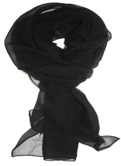 اشتري Ted and Jack - Solid Silk Lightweight Accent Scarf in Jet Black في الامارات