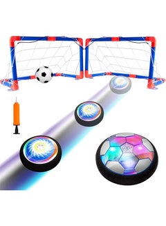 Buy Hover Soccer Ball Set with 2 Goals, Air Soccer with LED Light, USB Charge Floating Soccer Ball with Foam Bumper for Indoor Outdoor Sports Ball Game, Football Toy for Kid Best Gift in UAE