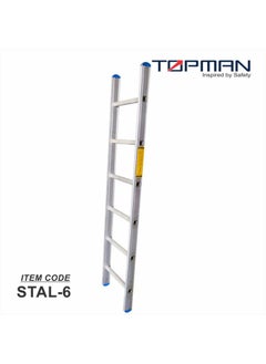 Buy Topman Aluminum Straight 6Step Ladder in UAE