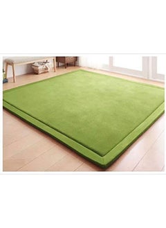 اشتري Kids Play Area Rug - Soft & Thick Coral Velvet Nursery Rug, Crawling Mat for Toddler, Cute Panda Play Mat Green 100*200 في السعودية