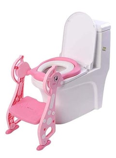 Buy Potty Seat,Training Toilet Seat with Step Stool Ladder for Kid and Baby,Adjustable Toddler Toilet Training Seat with Soft Anti Cold Padded Seat,Safe Handles and Non Slip Wide Steps in Saudi Arabia