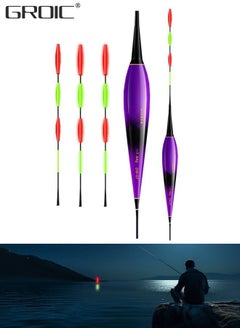 Buy Fishing Floats With Fishing Glow Sticks, Slip Bobbers Floats Kit, Night Lighted Fishing Bobbers Slip Floats with Glowing Stick Tubes for Fishing, Fishing Bobbers, Fishing Float Bite in Saudi Arabia