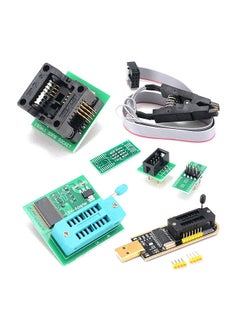 اشتري USB Programmer Kit with SOP8 Clip EEPROM Burner BIOS Flasher SPI Flash Programmer Kit with 1.8V Adapter and 150mil SOP8 Socket for 24/25 Series في الامارات