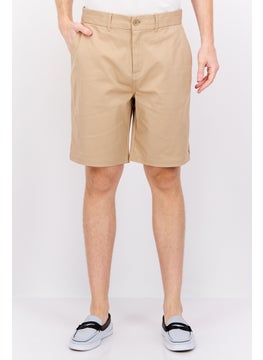 Buy Men Solid Basic Short, Beige in UAE