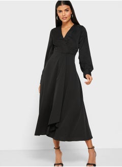 Buy Wrap Front Midi Dress in UAE