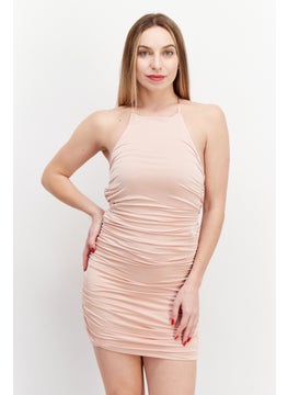 Buy Women Plain Mini Dress, Pink in UAE