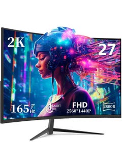 اشتري 27 بوصة سطح منحن لعبة عرض 16 : 9 2560x1440 165Hz 1MS LED FreeSync FreeSync FreeSync عرض متقدمة ميناء HDMI في السعودية