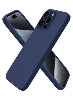 اشتري Compatible with iPhone 11 Pro Max Case 6.5 Inch Slim Liquid Silicone 4 Layers Soft Gel Rubber Shockproof Protective Phone Case with Anti Scratch Microfiber Lining (Dark Blue) في مصر