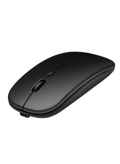 Buy Wireless 2.4G Mouse Ultra-thin Silent Mouse Portable and Sleek Mice Rechargeable Mouse 500 MAH (Black) in UAE