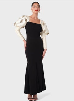 اشتري Embellished Puff Sleeve Dress في الامارات