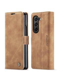 Buy CaseMe Samsung Galaxy Z Fold 4 Case Wallet, for Samsung Galaxy Z Fold 4 Wallet Case Book Folding Flip Folio Case with Magnetic Kickstand Card Slots Protective Cover - Brown in Egypt