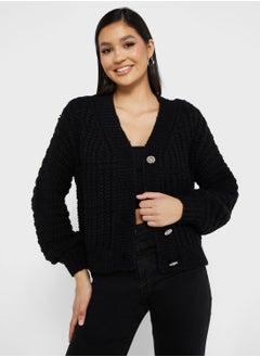 Buy Button Detail Knitted Cardigan in Saudi Arabia