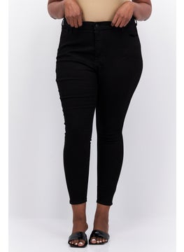 اشتري Women Plus Size Washed Denim Jean, Black في الامارات