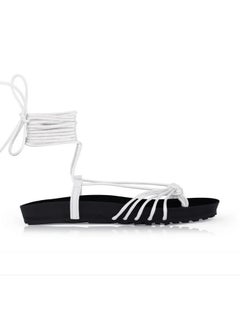 Buy CHANCLAS WHITE FLAT SANDALS FOR SUMMER LOOKS FOR WOMEN in Egypt