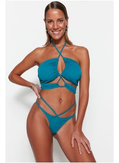 اشتري Petrol Ribbed High Leg Bikini Bottom TBESS22BA0289 في مصر