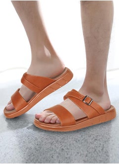 Buy Summer Slippers Genuine Leather Mens Sandals Slippers Classic Casual Shoes in UAE