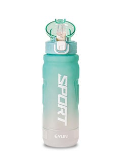 Buy sports water bottle with handle and straw unisex leakproof bpa free for outdoor school gym and office 1000ml green in Egypt