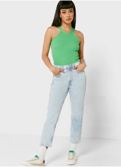 Buy High Waist Straight Jeans in UAE