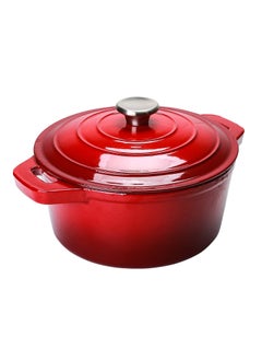 اشتري 5.2 Quart Enameled Cast Iron Dutch Oven with Lid, 5.2 QT Deep Round Dutch Oven Pot with Dual Handles -Red في الامارات