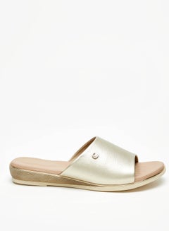 Buy Women's Textured Slip-On Flat Sandals in UAE