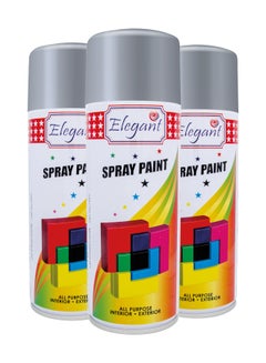 اشتري 3 Piece Spray Paint Set Chrome Silver 400ml في الامارات