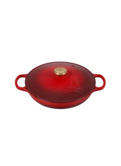 Buy Le Creuset Eiffel Tower Cerise Cast Iron 30cm Shallow Casserole Limited Edition in UAE