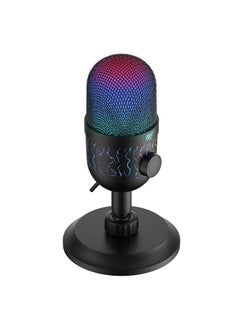 Buy Gaming Microphone with Quick Mute Button, Dynamic RGB Lighting Effects, USB Plug-and-Play, Compatible with PS4/5/PC in Saudi Arabia