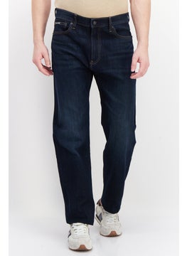 Buy Men Slim Fit Stretchable Washed Denim Jeans, Navy in Saudi Arabia